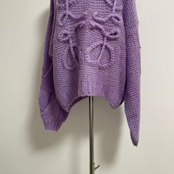 Anagram Open-knit Mohair-blend Sweater In Purple - Picture 5 of 10